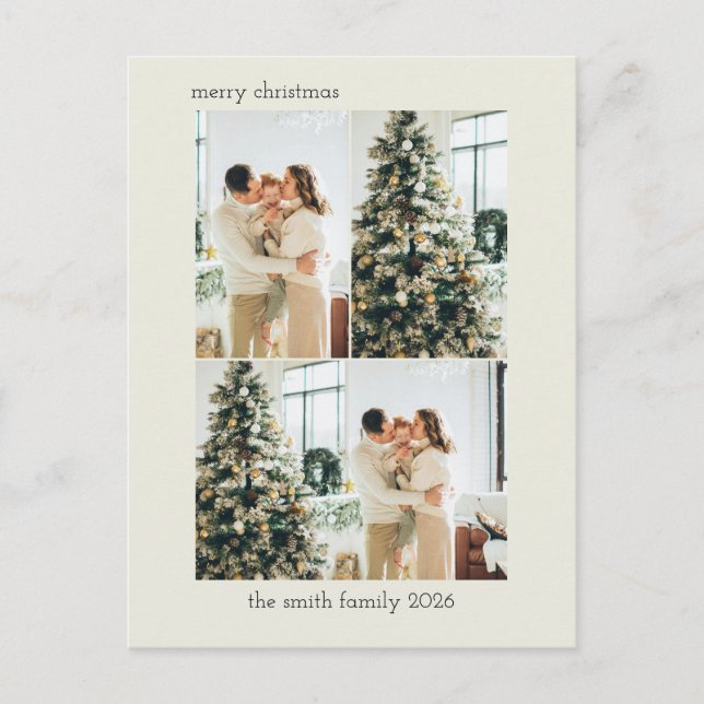 Beige Modern Holiday Postcard Feiertagspostkarte (Vorderseite)