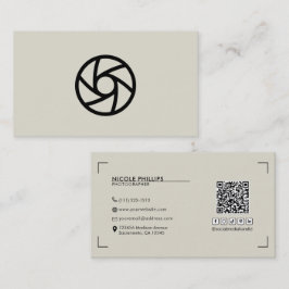 Beige Modern Ihre angepasste Logo-Fotografie Visitenkarte