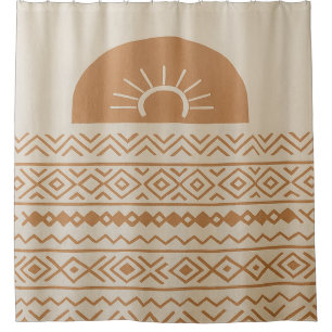 Beige moderne bohemian Duschvorhang
