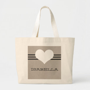 Beige Moderne Hefttote-Tasche Jumbo Stoffbeutel