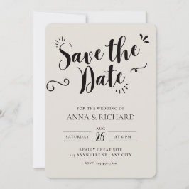 Beige Moderne Save the Date Einladung