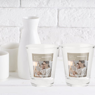 Beige Modernes Foto Glücklich gesegnetes Ostern Schnapsglas