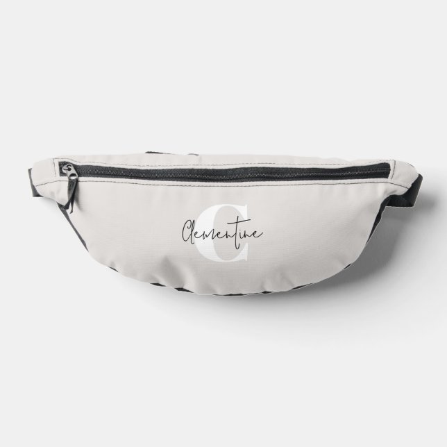Beige Modernes Minimalistisches Mit Monogramm Bauchtasche (Ablage )