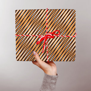 Beige Moiré Streifen - optische Täuschung - Abstra Geschenkpapier