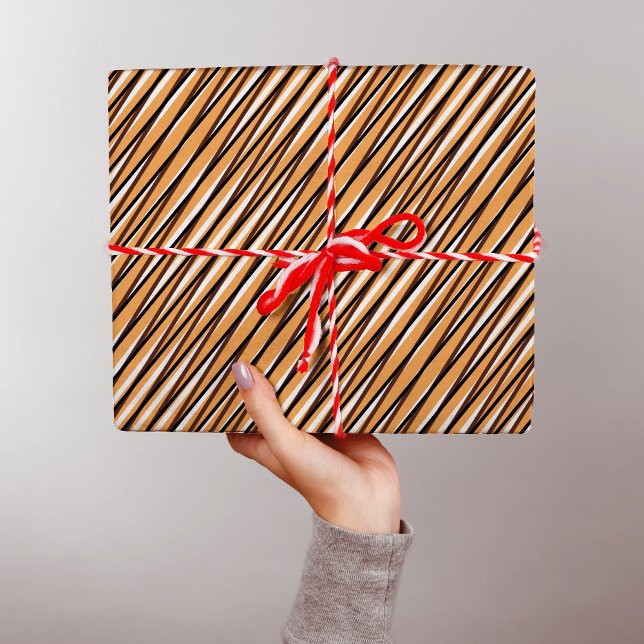 Beige Moiré Streifen - optische Täuschung - Abstra Geschenkpapier (Von Creator hochgeladen)