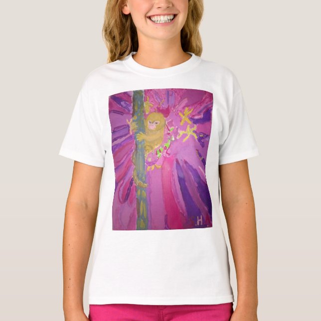 Beige Monkey Sweatshirt T-Shirt (Vorderseite)