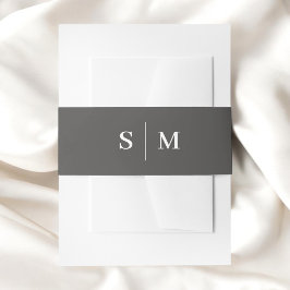 Beige Monogram Classic Elegant Einladungsbanderole