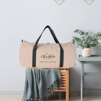 Beige Monogramm-Initialen Name modern