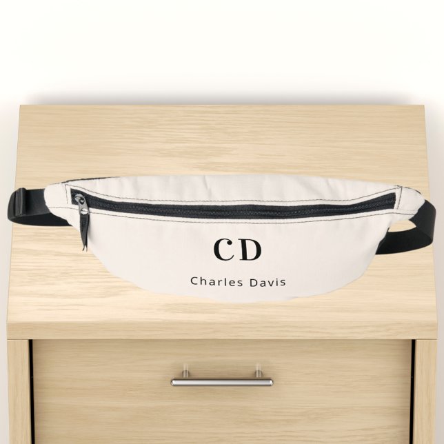 Beige Monogramm-Initialnamen Bauchtasche (Von Creator hochgeladen)