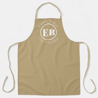 Beige Monogramm Kochschürze mit individuellem Bäck Schürze
