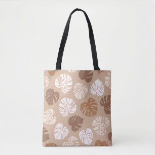 Beige Monstera-Blätter: Trendy, handGezeichnet Mus