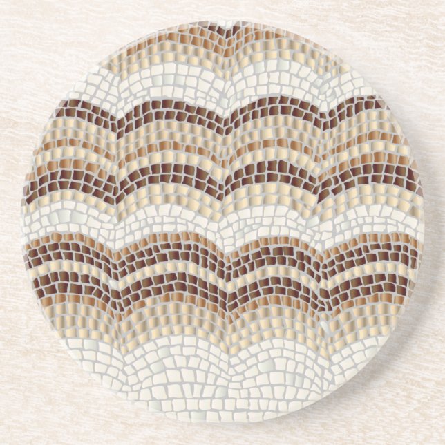Beige Mosaik-Sandstein-Getränk-Untersetzer Getränkeuntersetzer (Vorne)