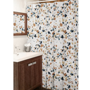Beige Mosaikduschvorhang Duschvorhang