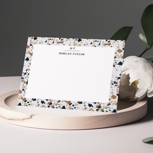 Beige Mosaike Personalisierte Mitteilungskarten (Von Creator hochgeladen)