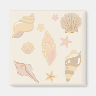 Beige-Muschel-Muster Magnet