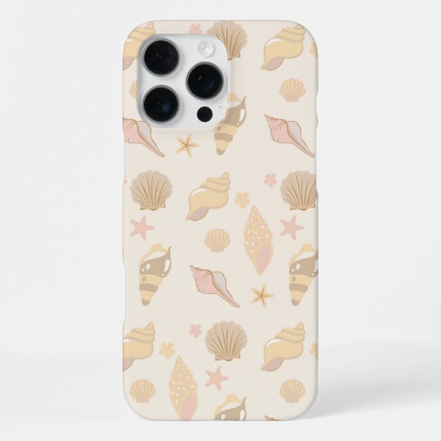 Beige Muschelmuster iPhone Hülle (Rückseite)