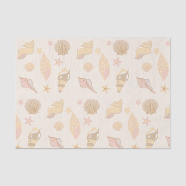 Beige Muschelmuster Seidenpapier (Vorderseite)