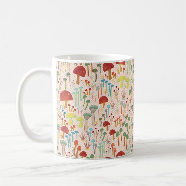 Beige Mushroom-Wald Kaffeetasse (Links)