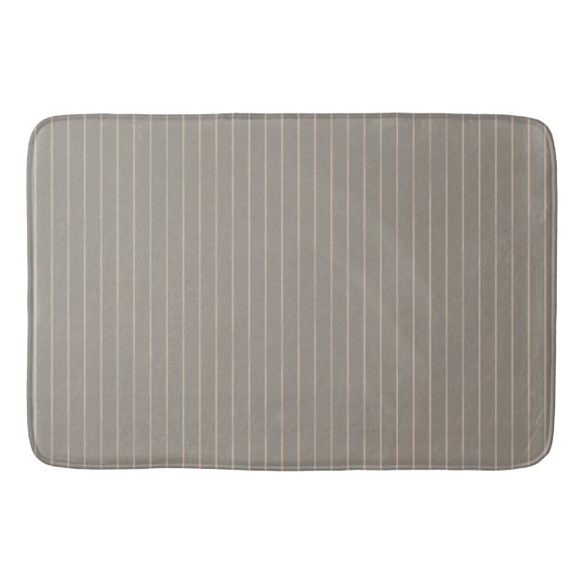 Beige Nadelstreifen Badematte (Vorderseite)