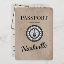 Beige Nashville Passport Save the Date