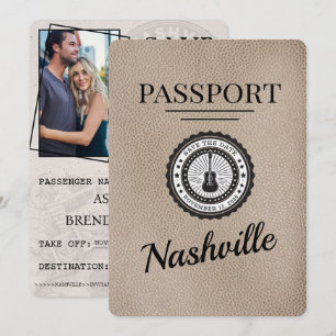 Beige Nashville Passport Save the Date