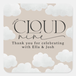 Beige natürliche Wolke neun Duschen moderne stilvo Quadratischer Aufkleber