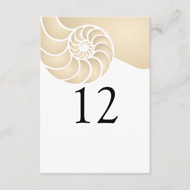 Beige Nautilus Muschel Beach Wedding (Vorderseite)