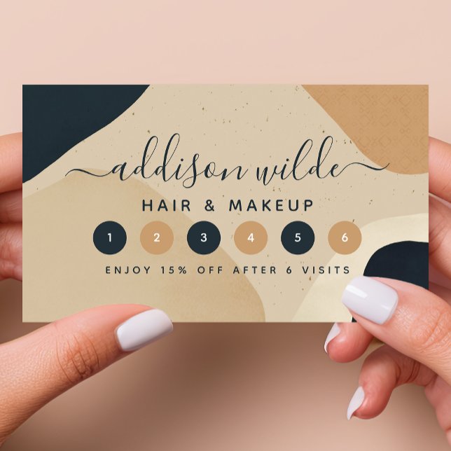 Beige Navy Blau Moderne Abstrakte Formen neutral Treuekarte (Von Creator hochgeladen)