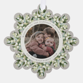 Beige/Neutral Snowberry+Greenery Holiday Paper Ornament Karte