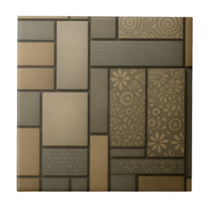 Beige neutrale Fliesen Mosaikmuster