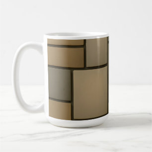 Beige neutrale Fliesen Mosaikmuster Kaffeetasse