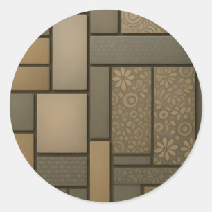Beige neutrale Fliesen Mosaikmuster Runder Aufkleber
