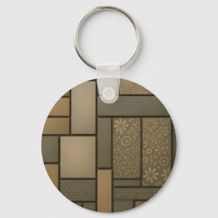 Beige neutrale Fliesen Mosaikmuster Schlüsselanhänger