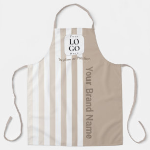 Beige neutrale Streifen-Kaffeehaus-Barista-Schürze Schürze