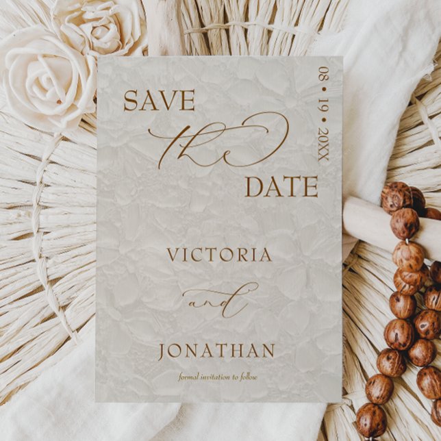 Beige neutrales, einfaches Elegant Save the Date (Von Creator hochgeladen)