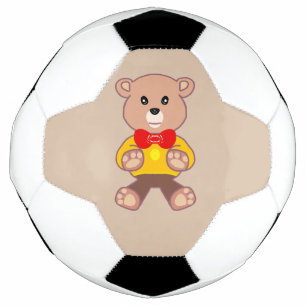 Beige Niedlich Bowtie Teddy Bear Soccer Ball