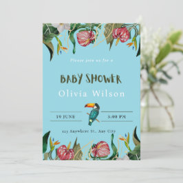 Beige Niedliche Blumendusche Einladung