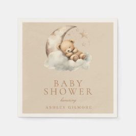 Beige Niedliche Teddybärendusche Serviette