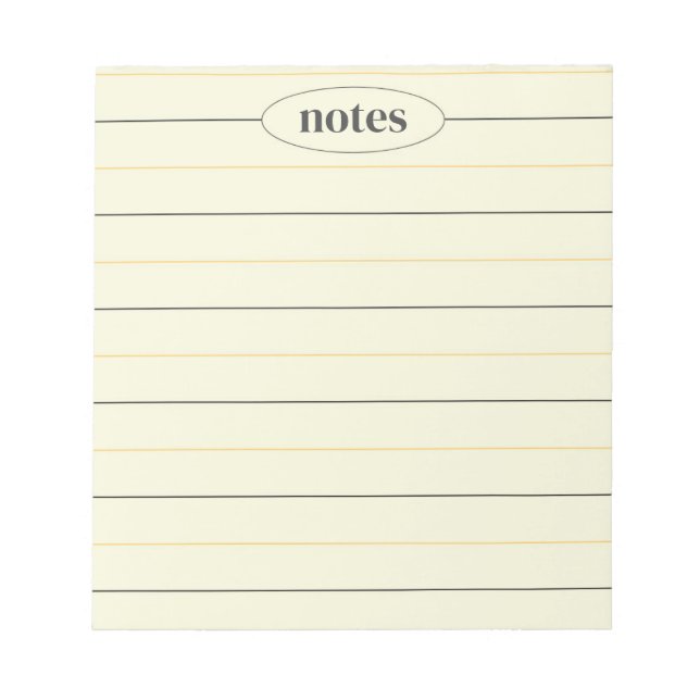 Beige Notes Schickes & Modernes Schreibwarenset Notizblock (Vorderseite)