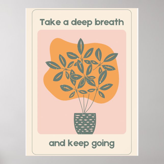 Beige Orange Bio ästhetische Pflanze Pot Poster (Vorne)