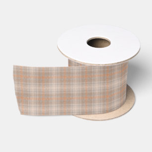 Beige orange kariert satinband