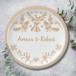 BEIGE OTOMI MEXICAN PAPPTELLER