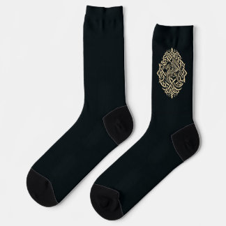 Beige Oval Celtic Dragon Socken
