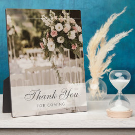 Beige Pastel Elegant Danke Souvenir Fotoplatte