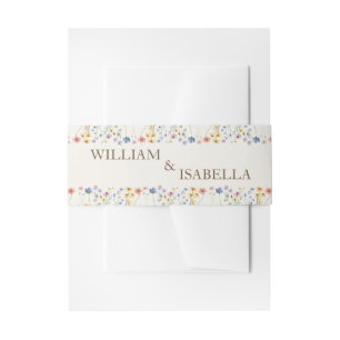 Beige Pastel Wildblume Einladungsbanderole