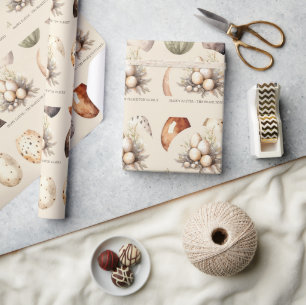 Beige Pastell-Oster-Eier Familienname Geschenkpapier