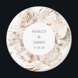 Beige personalisierte Gartenhochzeitsmagnete Magnet<br><div class="desc">Beige personalisierte Gartenhochzeitsmagnete</div>