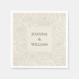 Beige personalisierte Hochzeitsnapkins Serviette