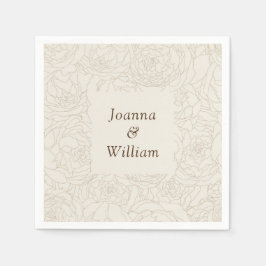 Beige personalisierte Hochzeitsnapkins Serviette