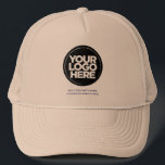 Beige | Personalisierte Logos und Textbaseball Truckerkappe<br><div class="desc">Erstellen Sie Ihren eigenen Beige Trucker Hut für Ihr Unternehmen! Unsere elegante und zeitgenössische Vorlage kommt in einer Vielzahl von Farben, bietet vollständige Anpassungsoptionen, um Ihr Business-Logo, ausgewählte Foto oder Bild zu präsentieren. Verbessern Sie Ihre Personalisierung durch den Zusatz Ihres Namens, Firmenslogan oder -monikers, Promotional Instagram Handle oder eines beliebigen...</div>
